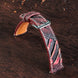 Black Cherry Waxed Ostrich Leg Leather Watch Strap (Scaled)