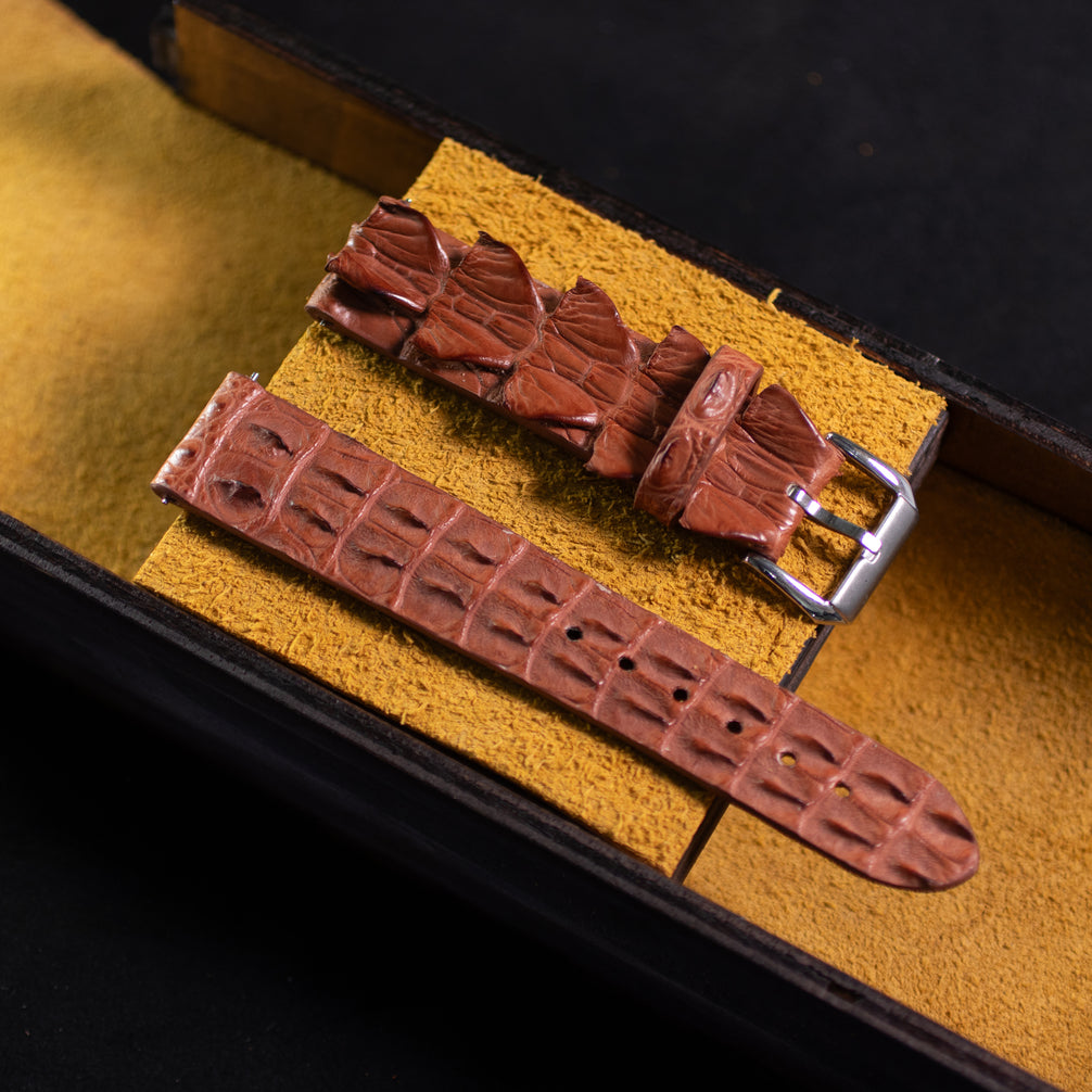 Cognac Spine Signature Alligator Strap