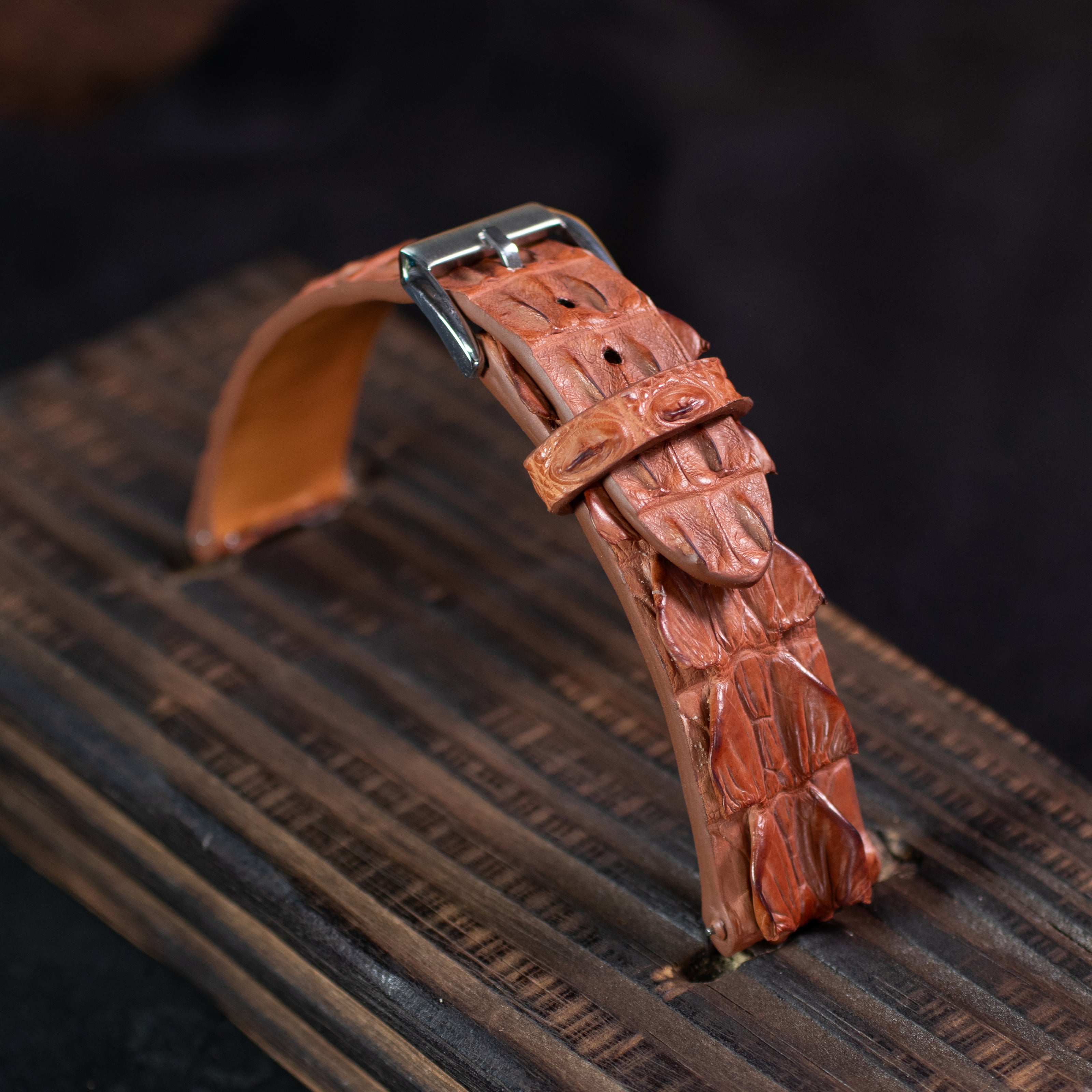 Cognac Spine Signature Alligator Strap