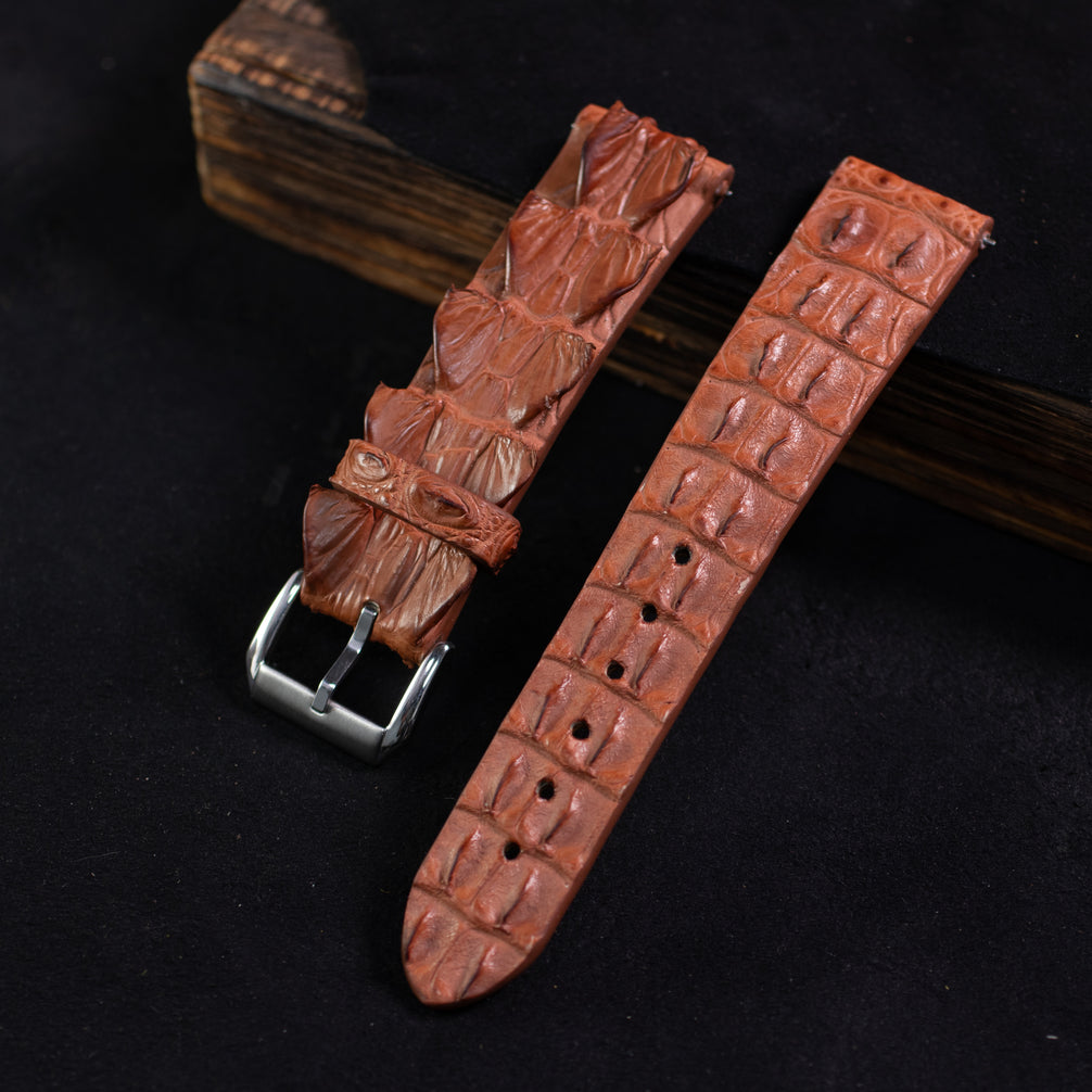 Cognac Spine Signature Alligator Strap
