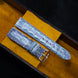 Blue Grey Patina Double Hornback Alligator Strap