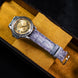 Blue Grey Patina Double Hornback Alligator Strap