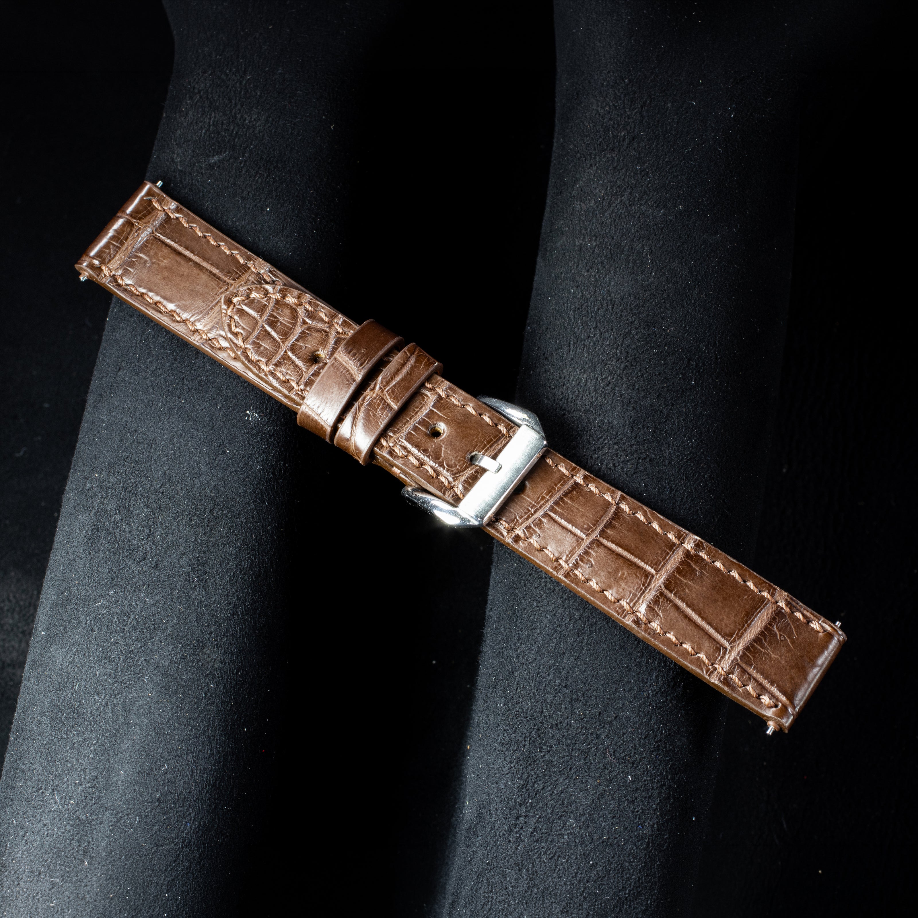 Dark Brown Alligator Leather Watch Strap
