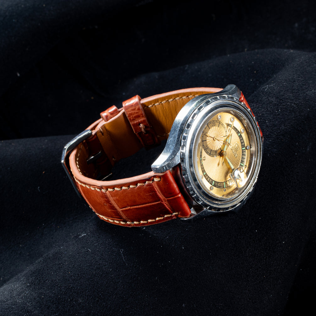 Cognac Brown Alligator Leather Watch Strap
