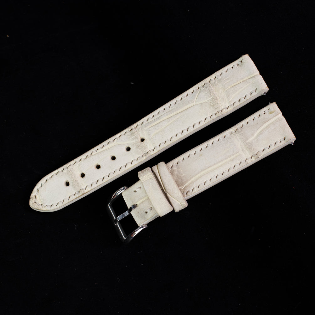 Royal Ivory Nubuck Alligator Strap