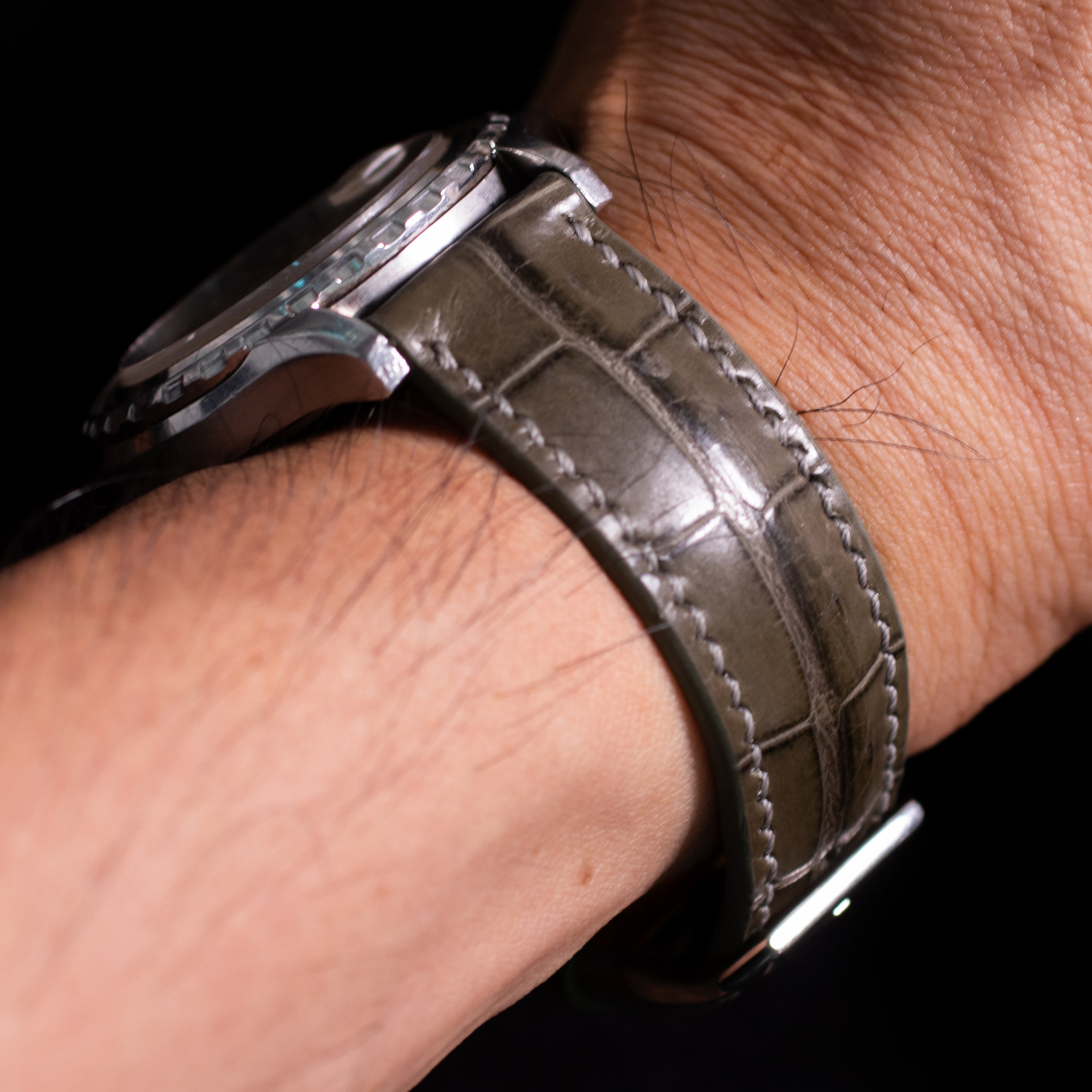 Olive Green Alligator Leather Strap