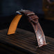 Chocolate Brown Glossy Ostrich Leg Watch Strap (Scaled)