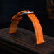 Orange Glossy Ostrich Leg Watch Strap (Smooth)