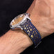 Gold Quill Navy Blue Toad Leather Watch Strap