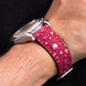Silver Quill Ruby Toad Leather Watch Strap