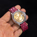 Silver Quill Ruby Toad Leather Watch Strap