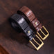 Classic Black Alligator Belly Leather Belt