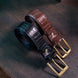 Classic Brown Alligator Belly Leather Belt