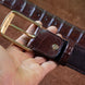 Classic Brown Alligator Belly Leather Belt