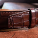 Classic Brown Alligator Belly Leather Belt