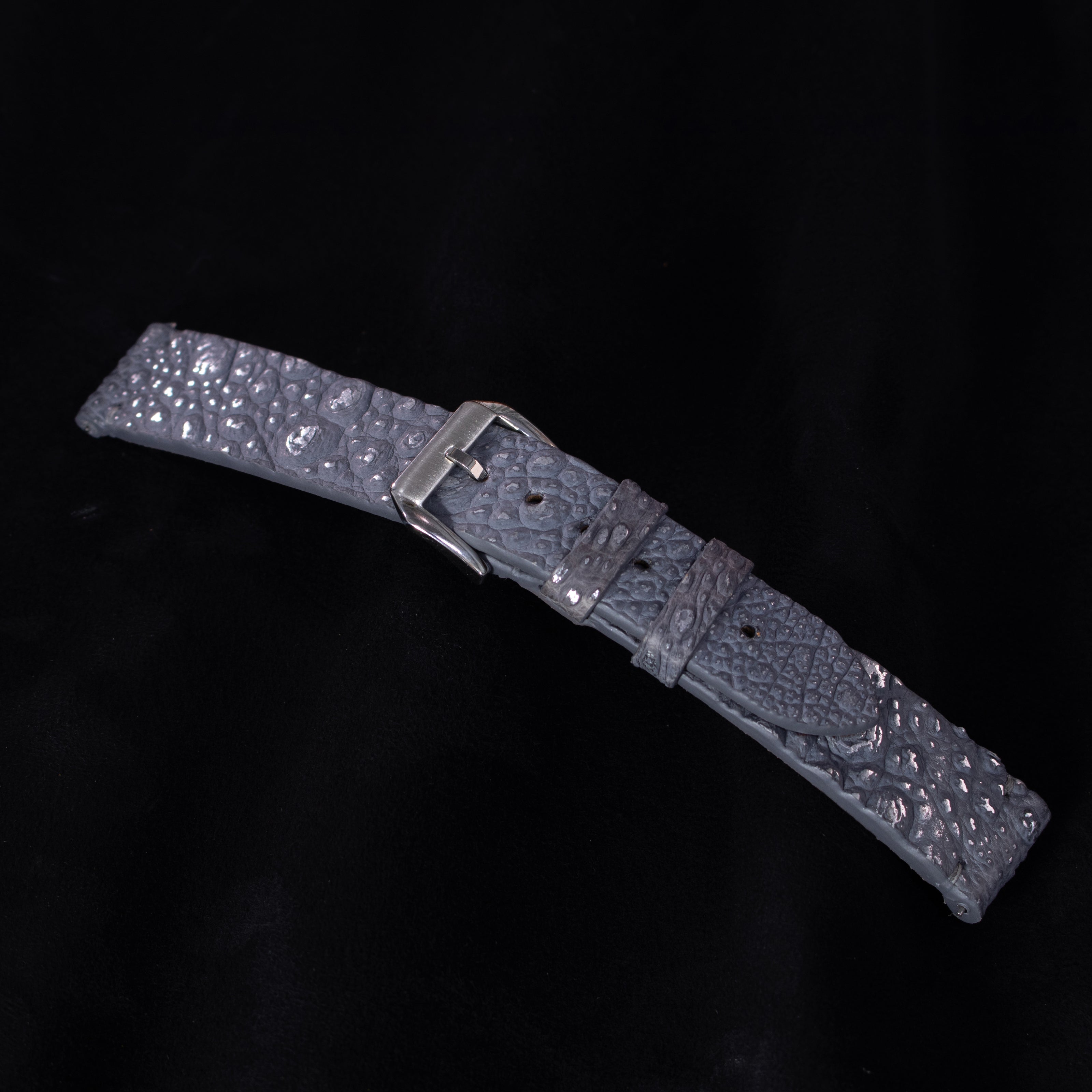 Silver Quill Gray Toad Leather Stitchless Strap