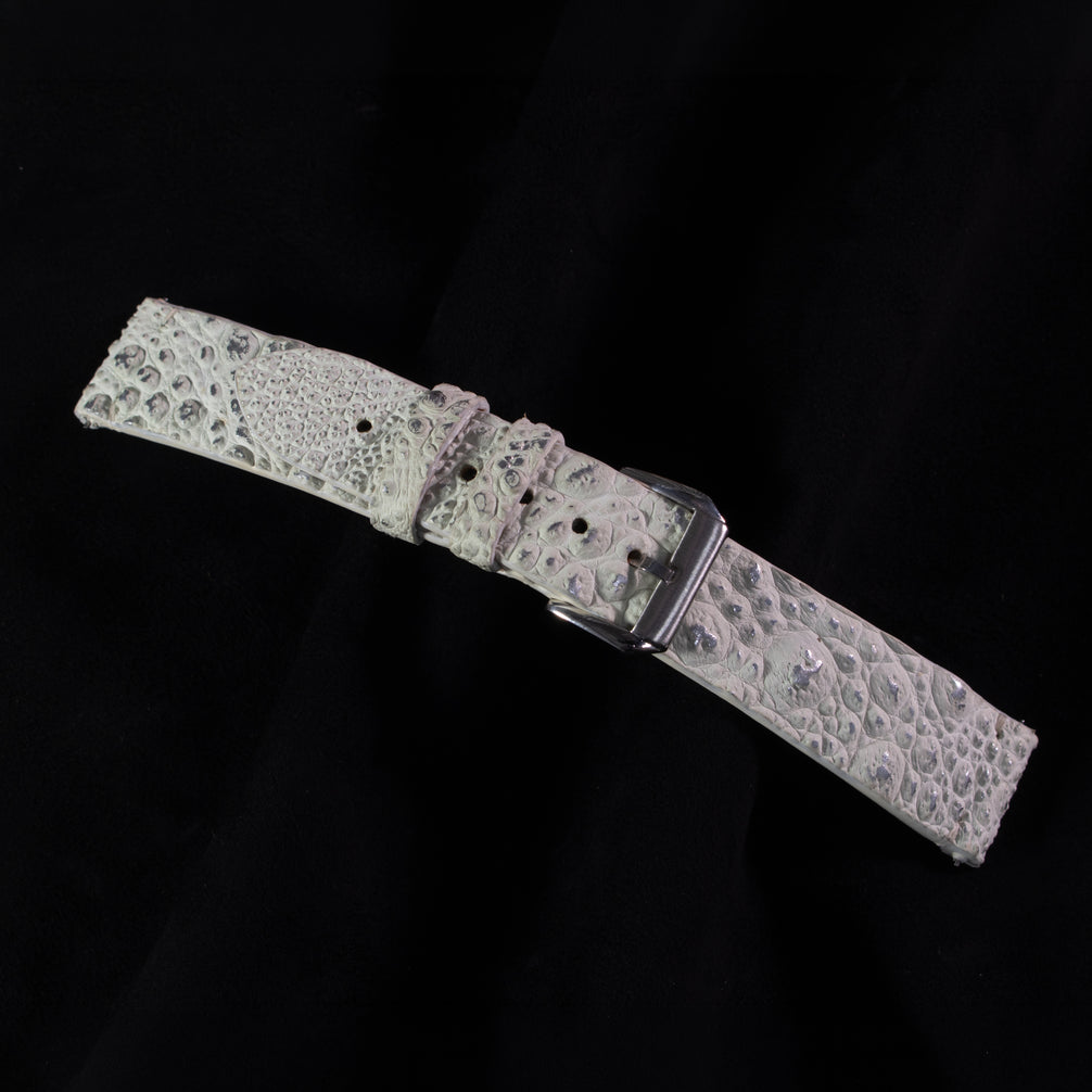 Silver Quill Ivory White Toad Leather Stitchless Strap
