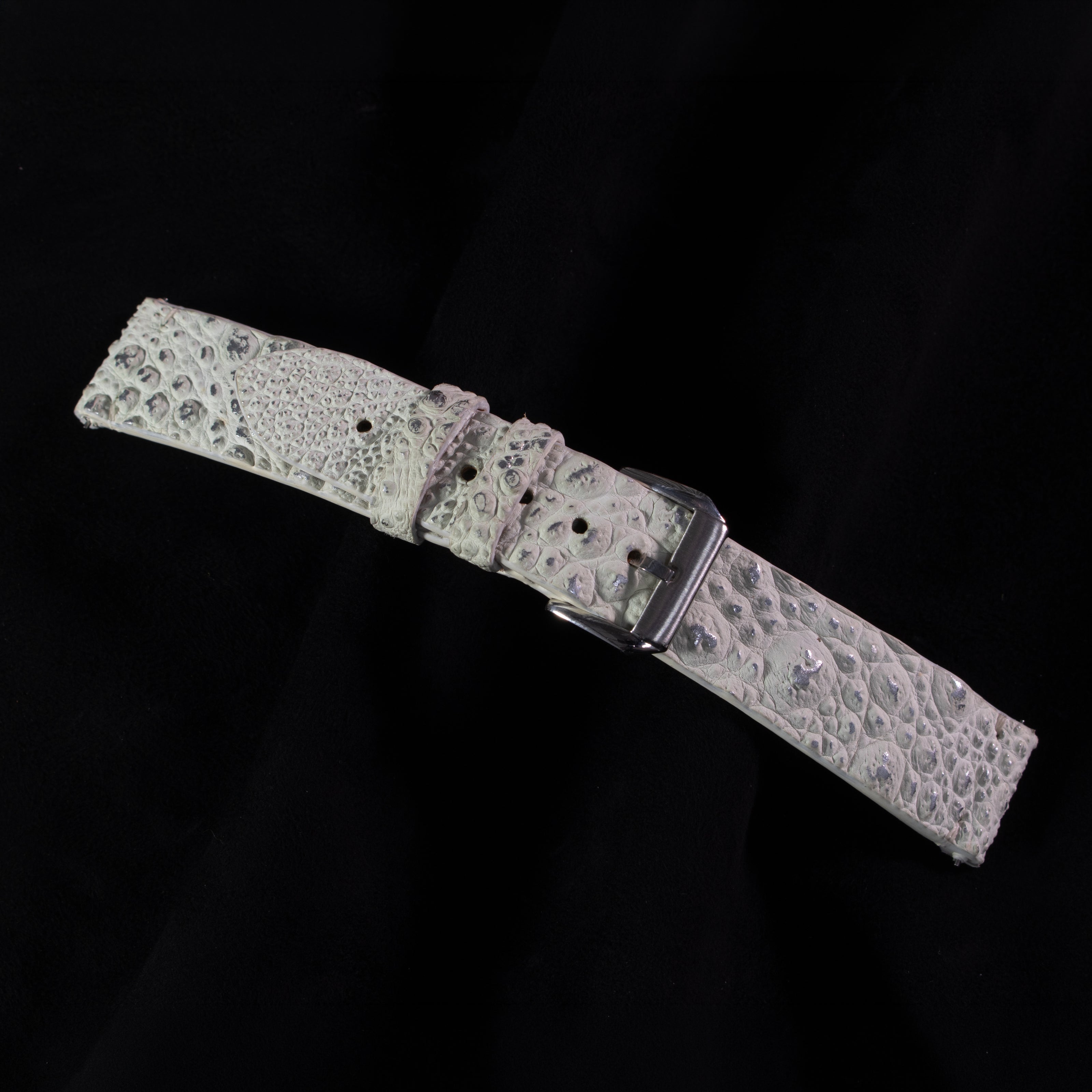 Silver Quill Ivory White Toad Leather Stitchless Strap