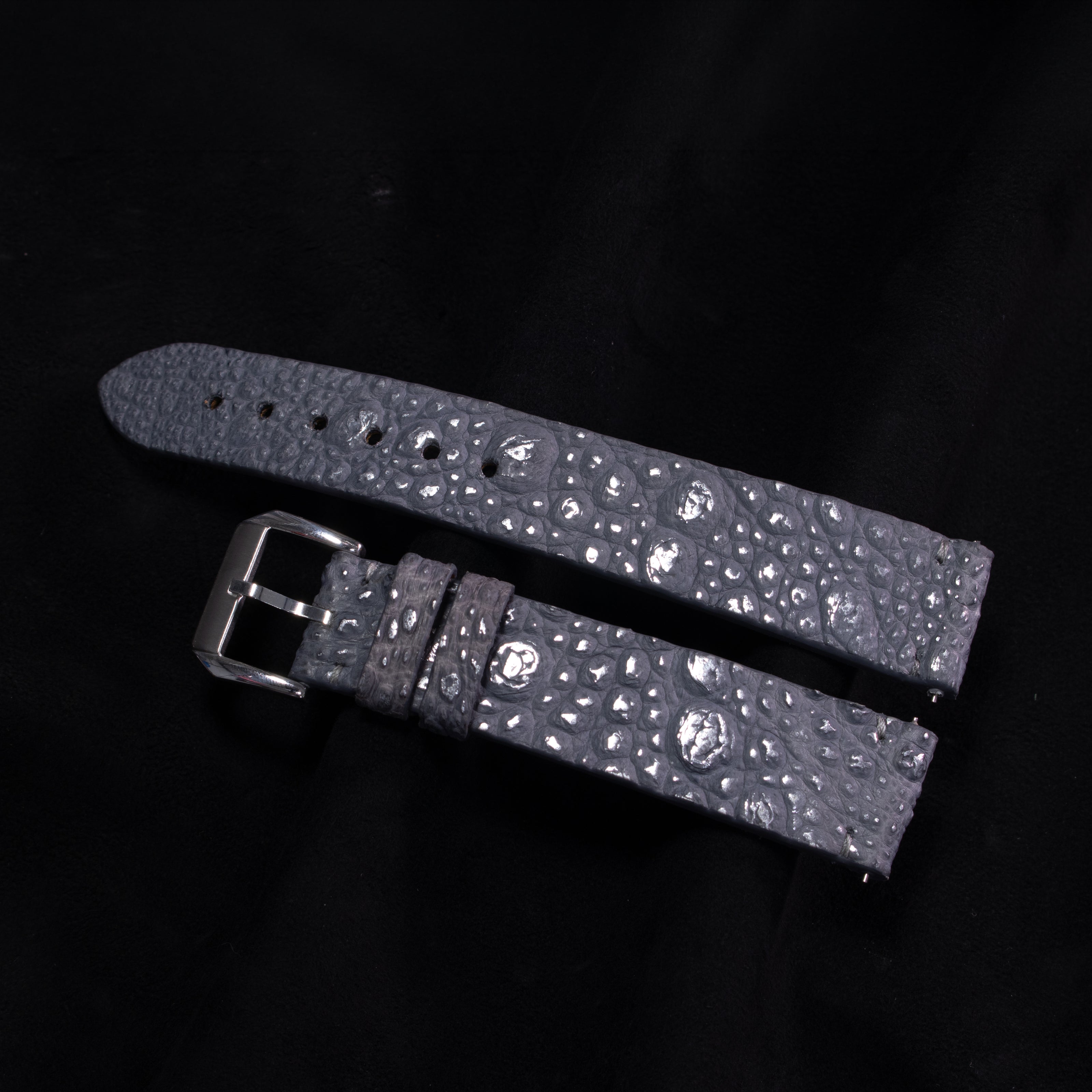 Silver Quill Gray Toad Leather Stitchless Strap