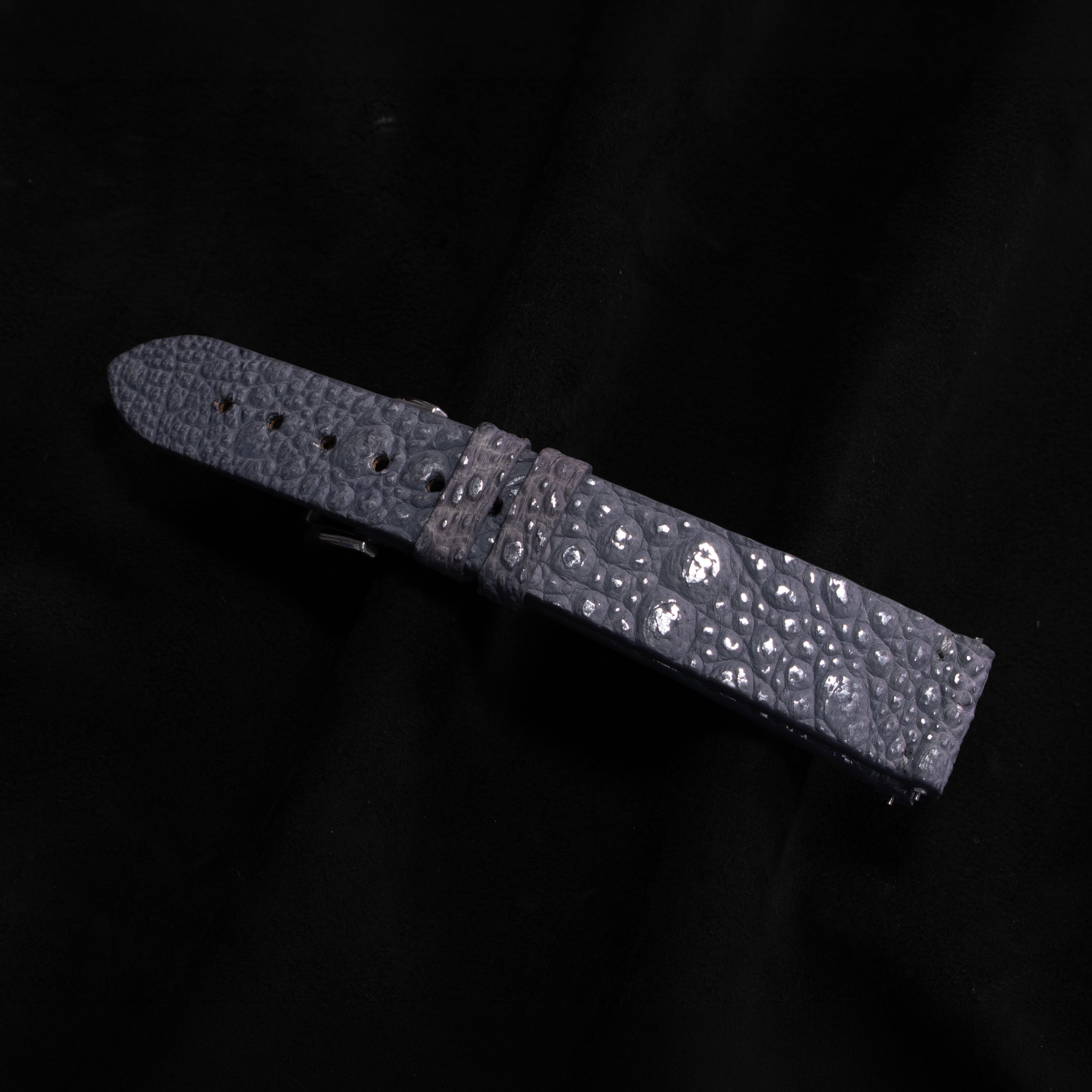 Silver Quill Gray Toad Leather Stitchless Strap