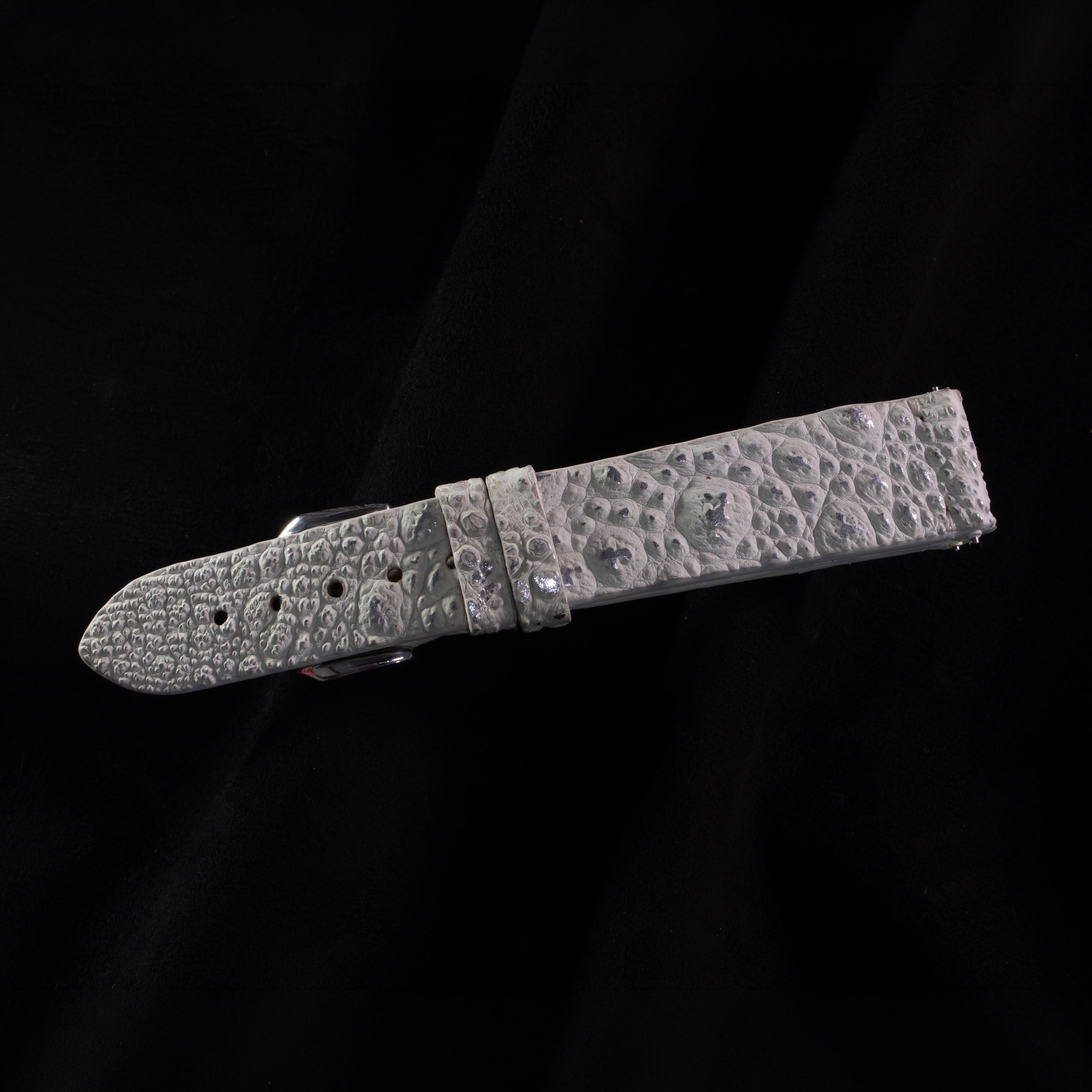 Silver Quill Ivory White Toad Leather Stitchless Strap