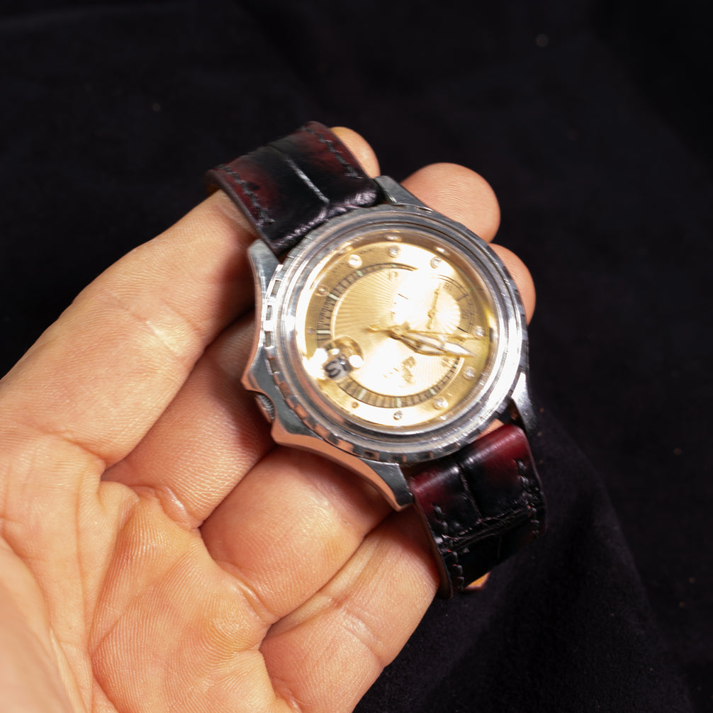 Black Cherry Patina Alligator Watch Strap