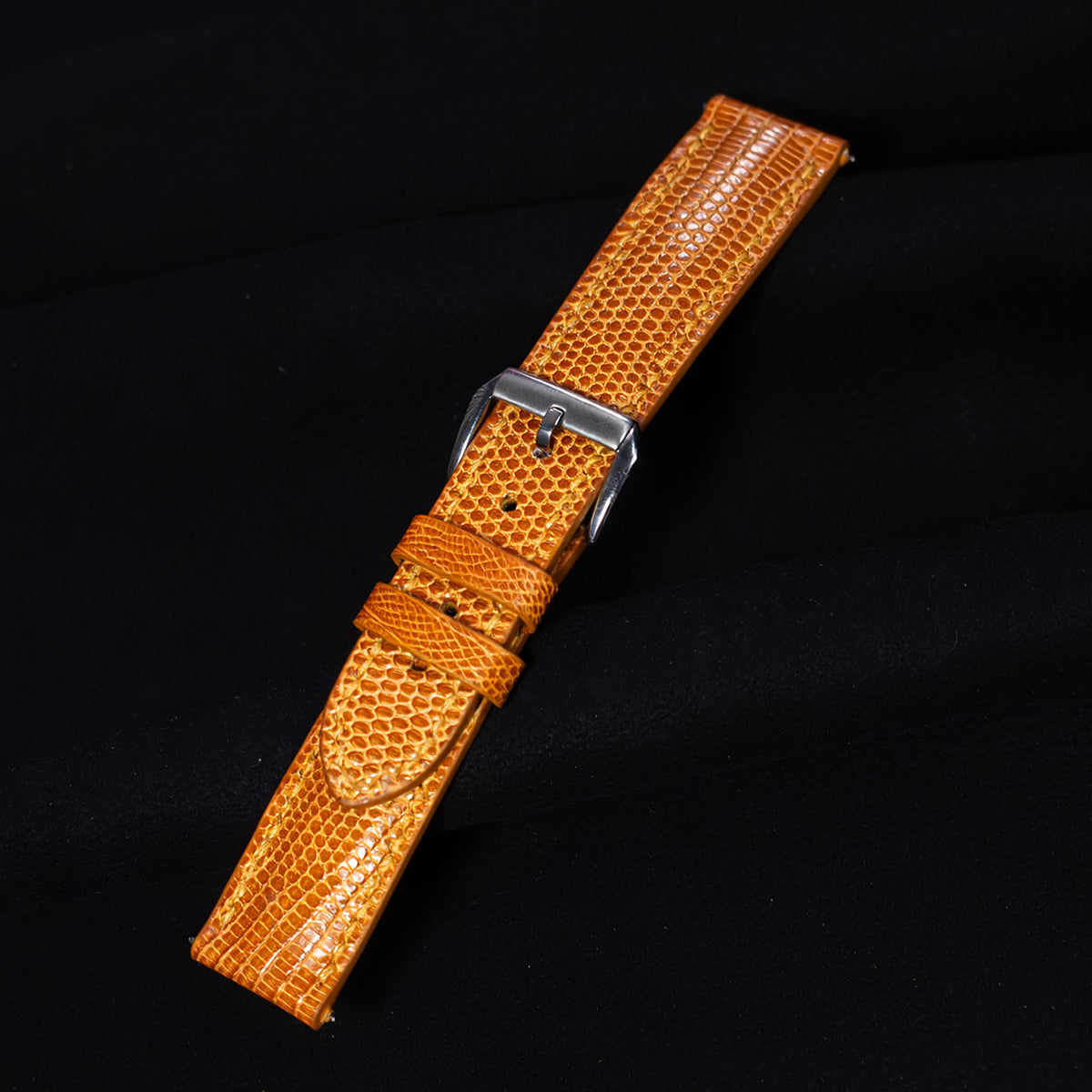 Cognac Brown Lizard Leather Strap