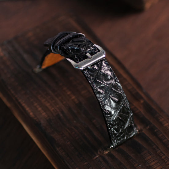 Obsidian Diamond Hornback Alligator Watch Strap