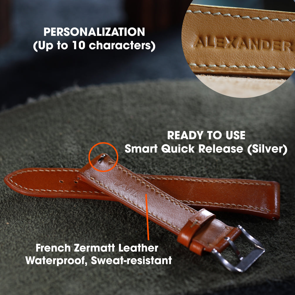 Navy Blue Alligator Leather Watch Strap