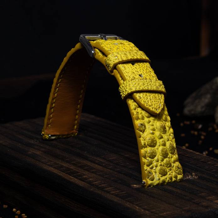 Canary Yellow Toad Leather Watch Strap