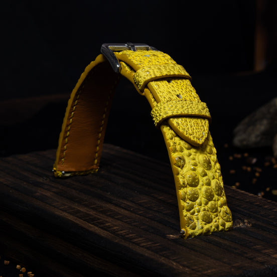 Canary Yellow Toad Leather Watch Strap