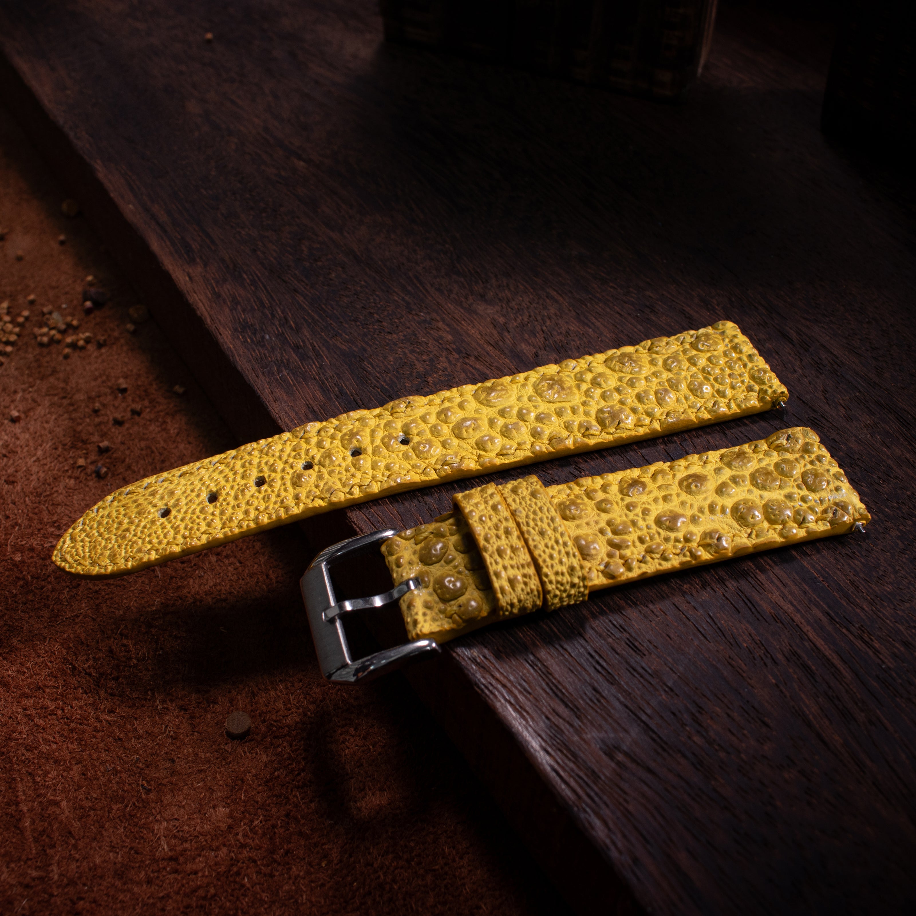 Canary Yellow Toad Leather Watch Strap