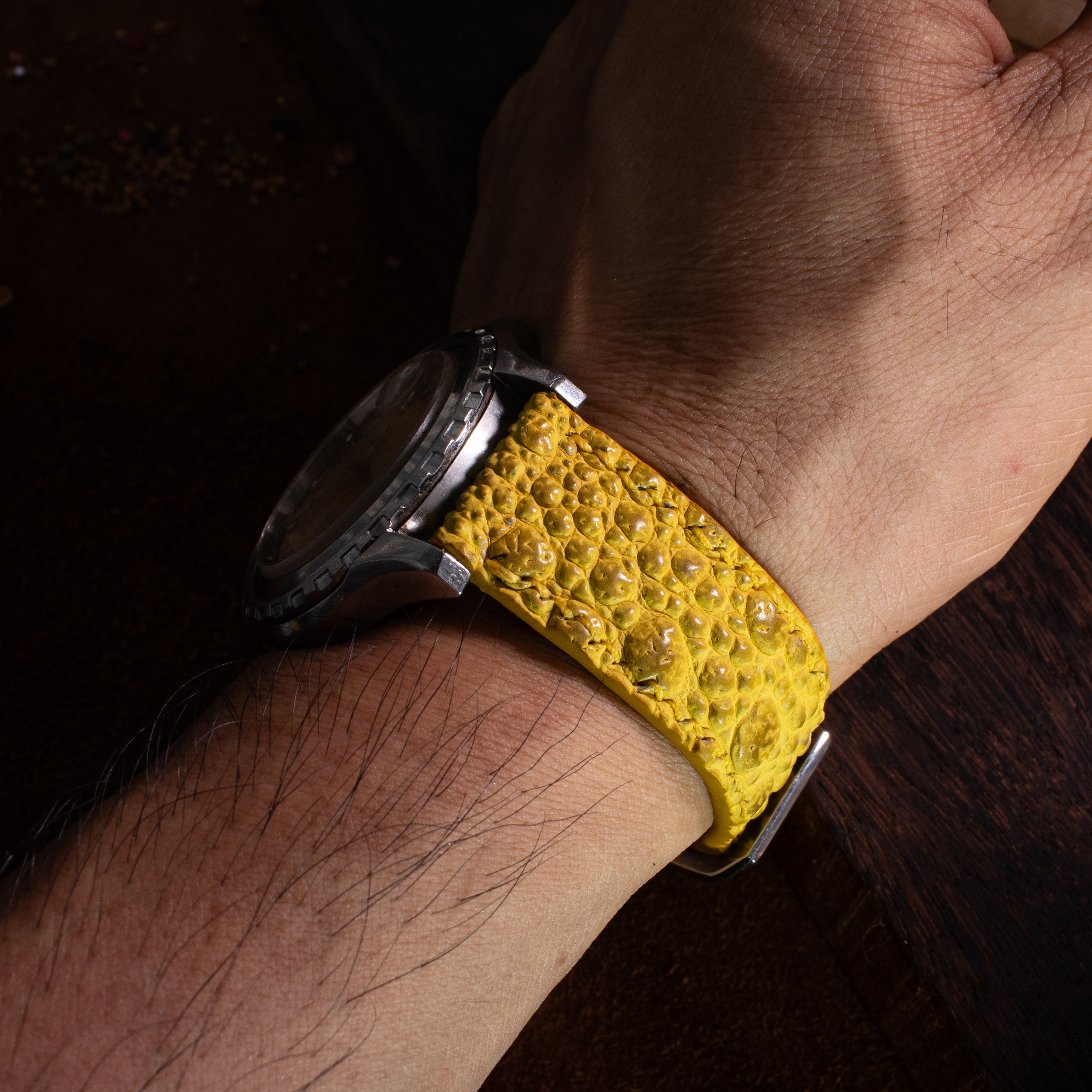 Canary Yellow Toad Leather Watch Strap