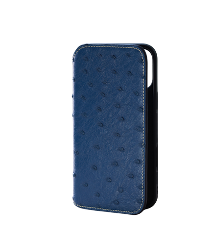 Heritage Epsom & Ostrich Leather Folio Wallet Case for iPhone