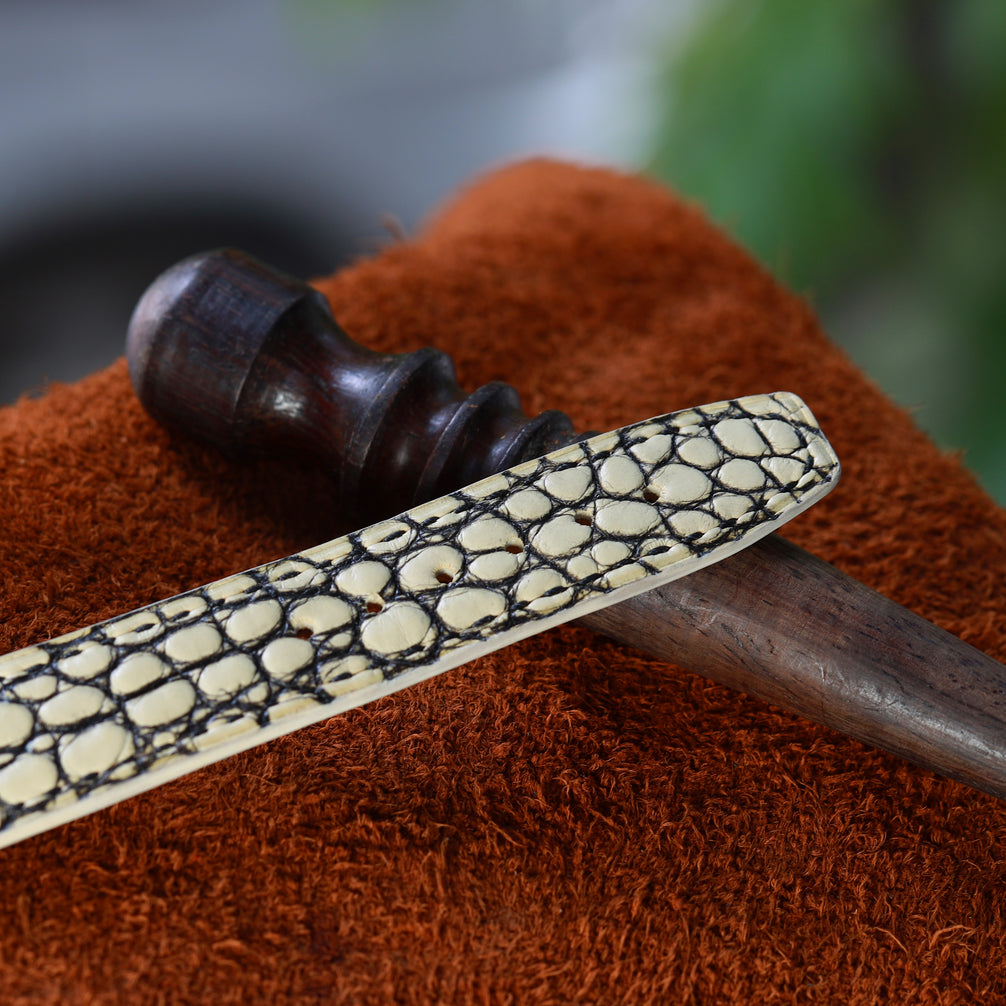 Ivory White Alligator Leather Watch Strap