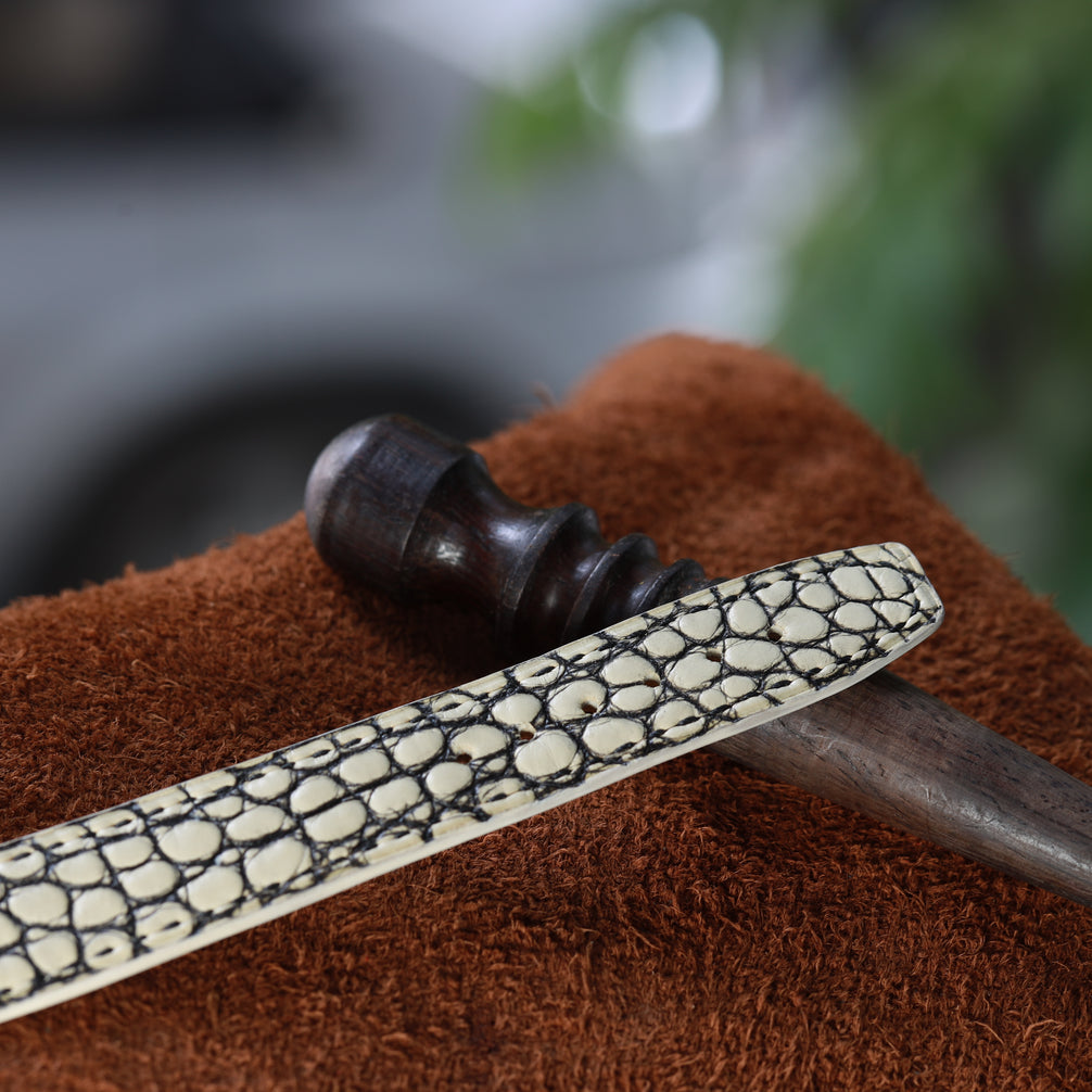 Handcrafted Crocodile Leather Watch Strap with Zermatt Lining (Pointed Tip) by Tan