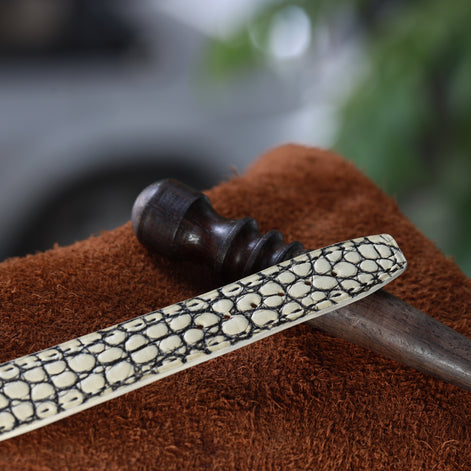 Handcrafted Crocodile Leather Watch Strap with Zermatt Lining (Pointed Tip) by Tan