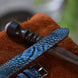Blue Waxed Ostrich Leg Leather Watch Strap (Scaled)