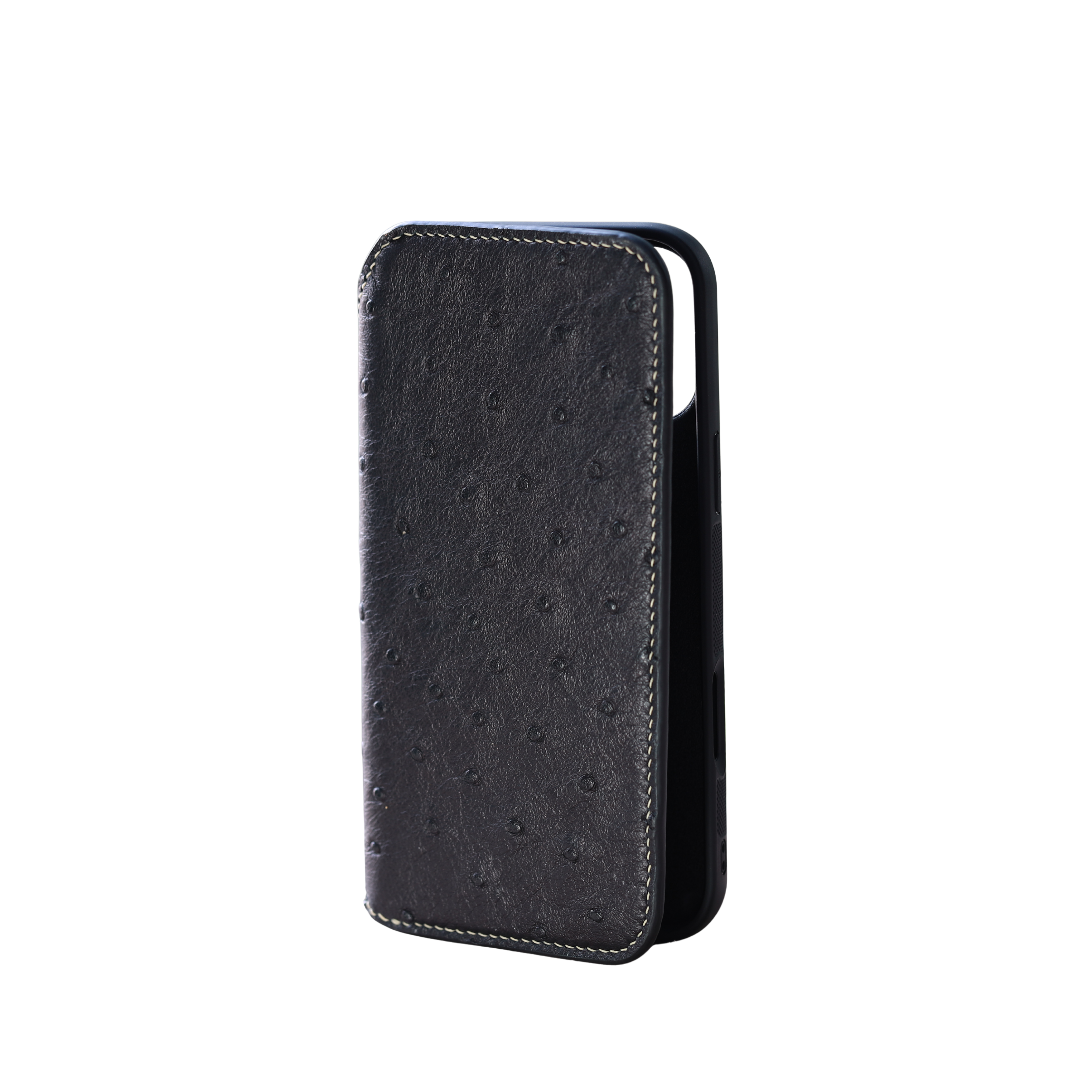 Heritage Epsom & Ostrich Leather Folio Wallet Case for iPhone