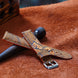 Brown Waxed  Ostrich Leg Leather Watch Strap (Scaled)