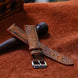 Brown Waxed Ostrich Leg Leather Watch Strap (Smooth)