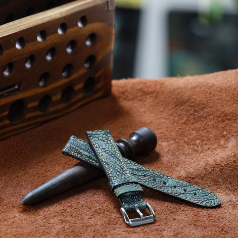 Handcrafted Ostrich Leather Watch Strap with Zermatt Lining (Pointed Tip) by Tan