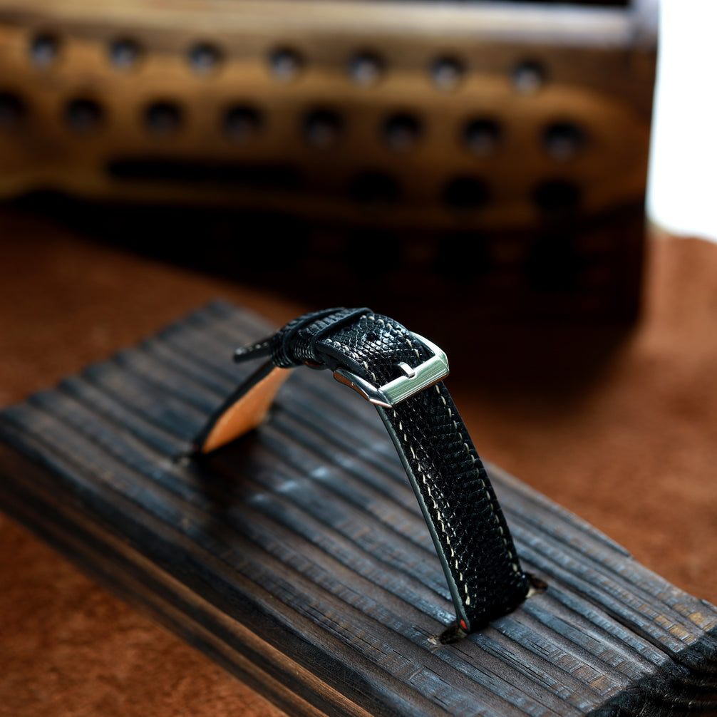 Lizard Leather Strap (Classic Black)