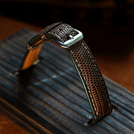 Tobacco Brown Lizard Leather Strap