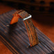Brown Waxed Ostrich Leg Leather Watch Strap (Smooth)