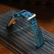 Blue Waxed Ostrich Leg Leather Watch Strap (Scaled)