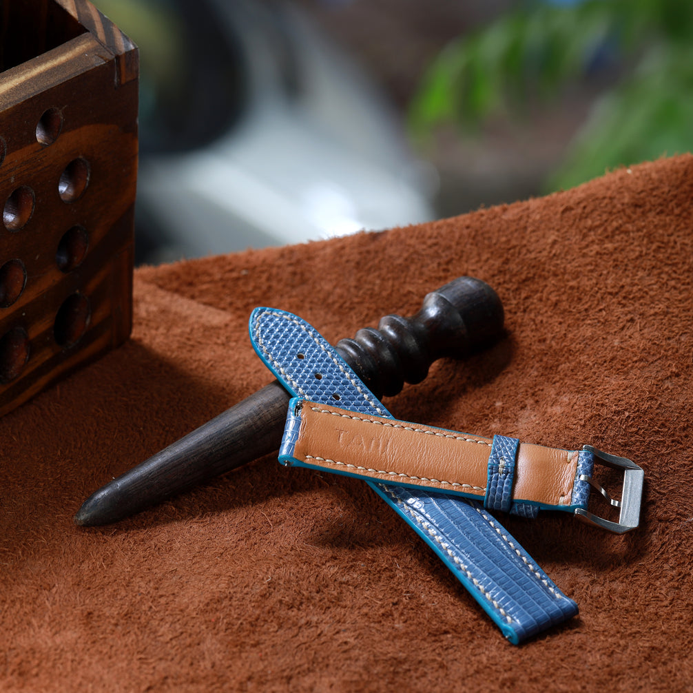 Lizard Leather Strap (Teal Blue)