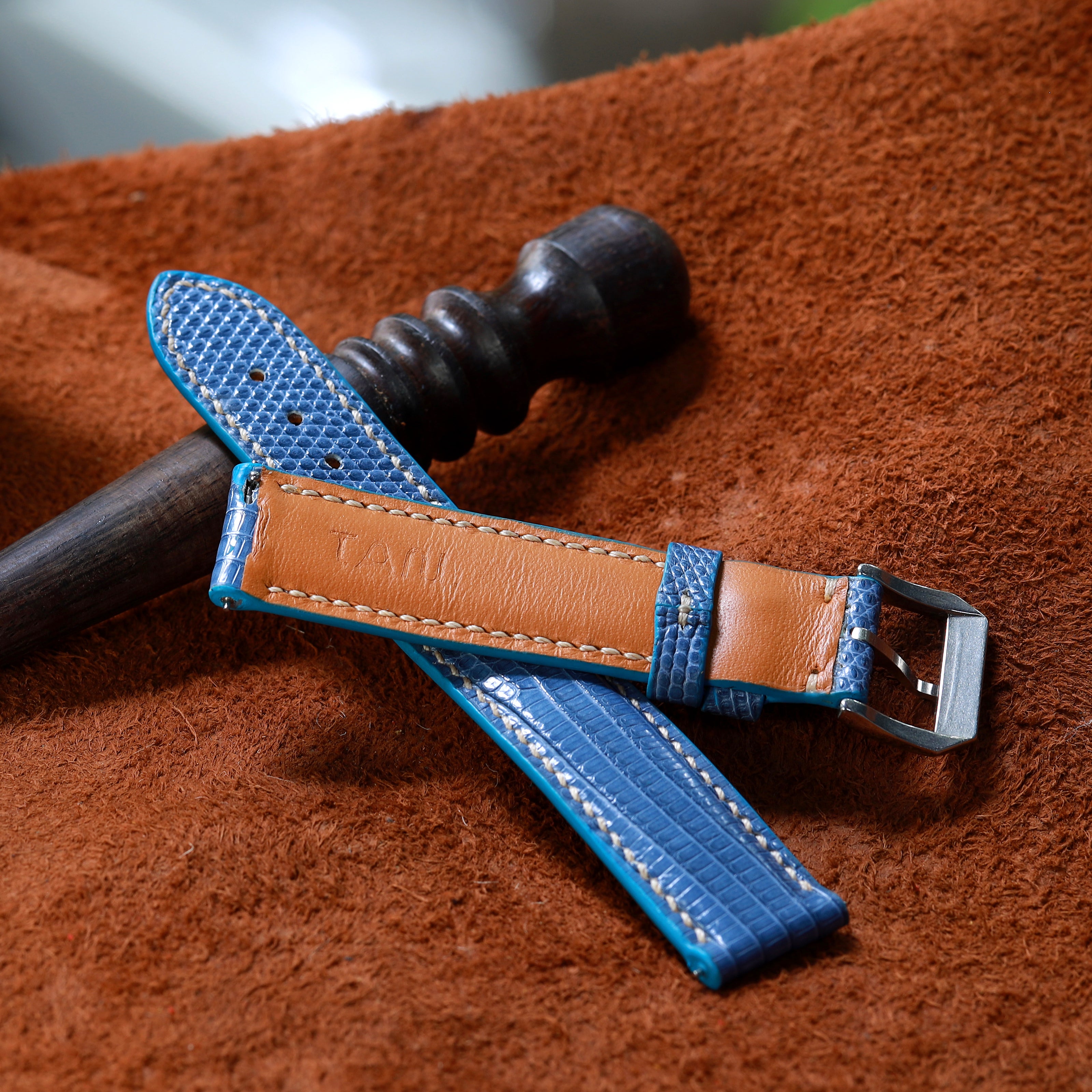Teal Blue Lizard Leather Strap