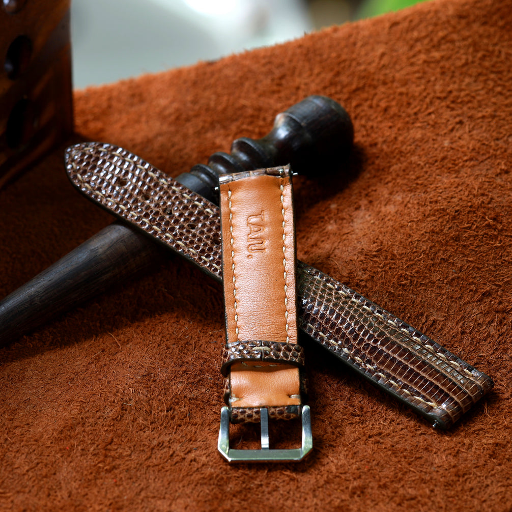 Tobacco Brown Lizard Leather Strap