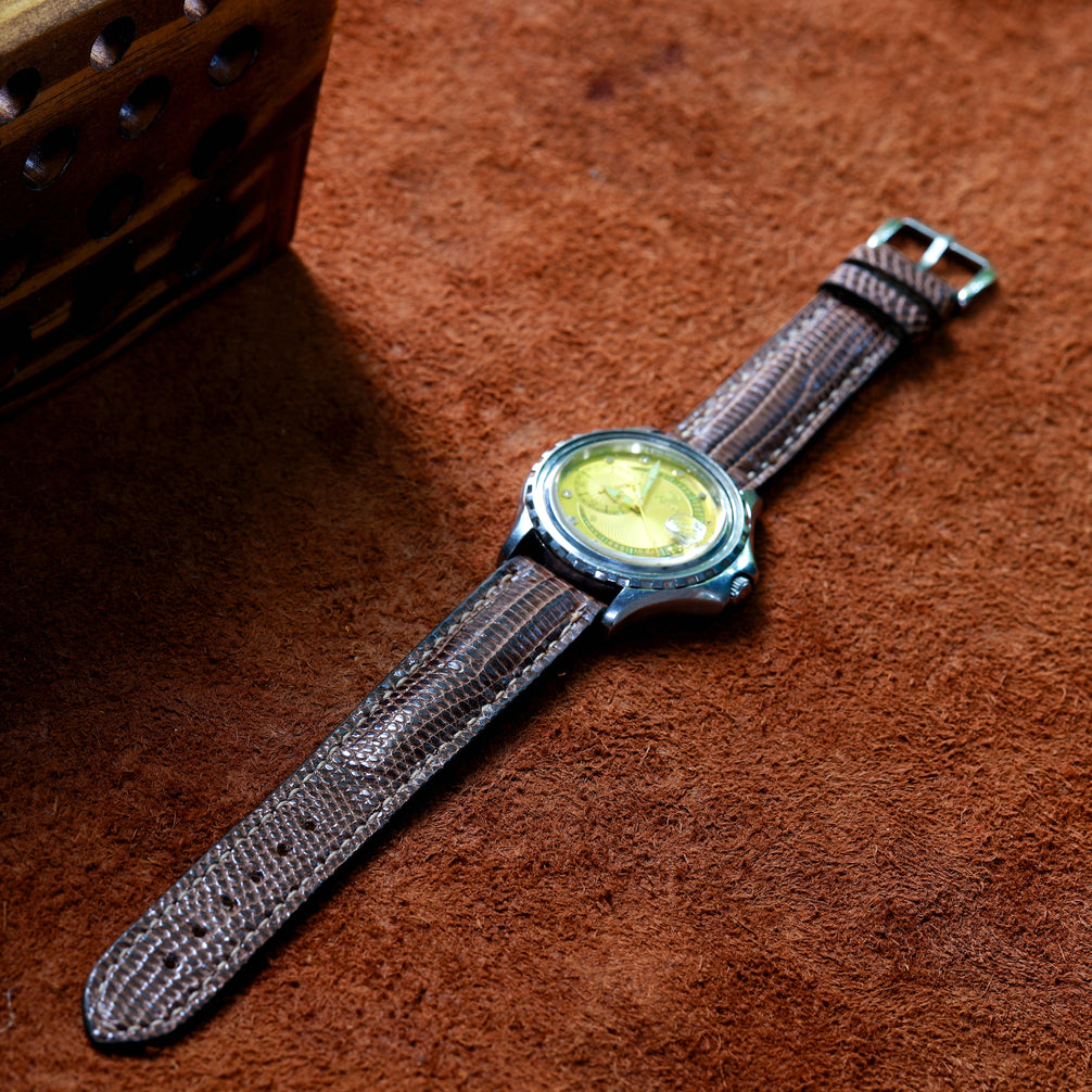 Tobacco Brown Lizard Leather Strap